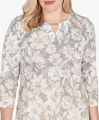 Alfred Dunner Vienna Ombre Floral Knit Top