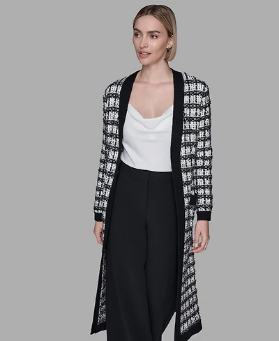 Karl Lagerfeld Paris Women's Duster Long Sleeve Cardigan Sweater