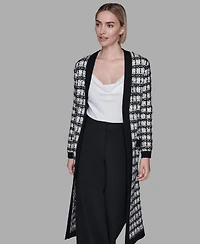 Karl Lagerfeld Paris Women's Duster Long Sleeve Cardigan Sweater