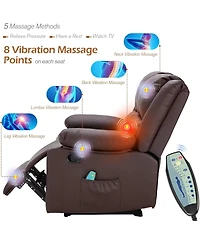 Aecojoy Loveseat Recliner with Heat&Massage Function, Rv Couch Wall-Hugger Reclining Sofa