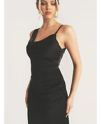 Six Stories Cowl Front Asymmetric Bridesmaid Dress