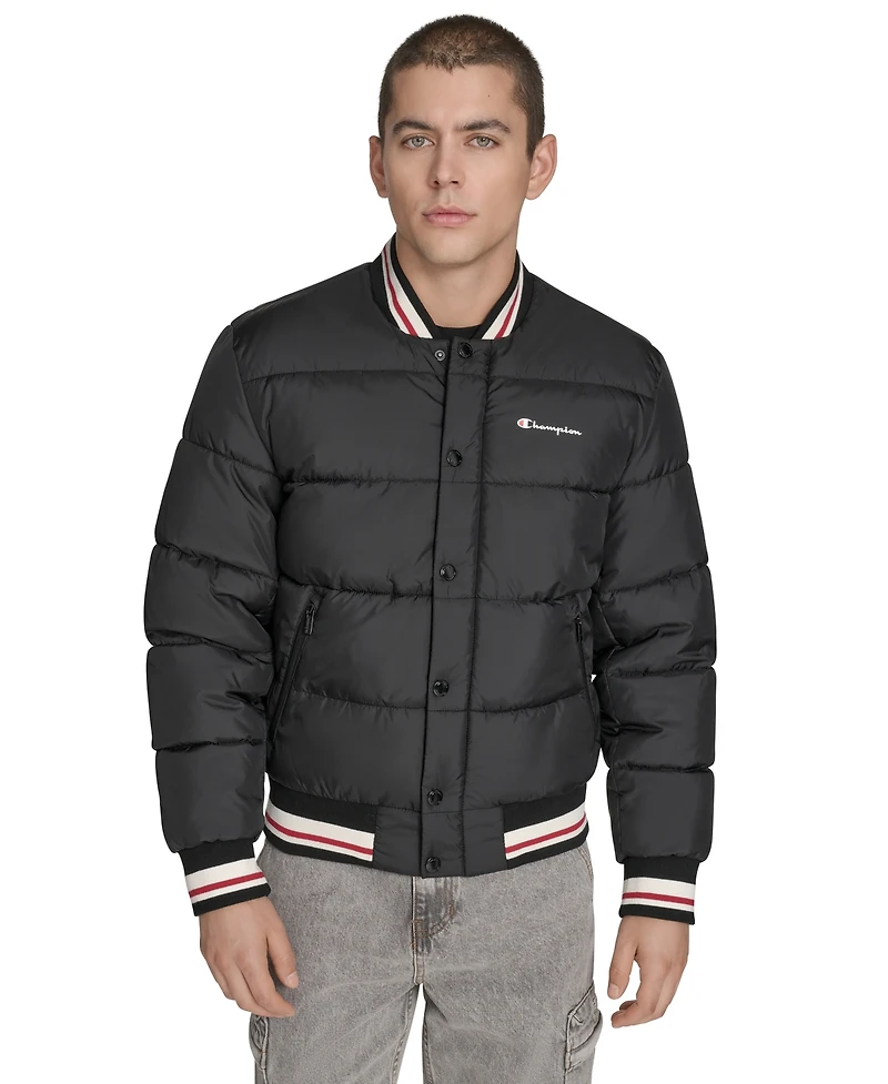 Champion Men's Quilted Varsity Puffer Jacket
