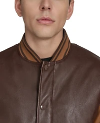 Champion Men's Faux Leather Varsity Jacket