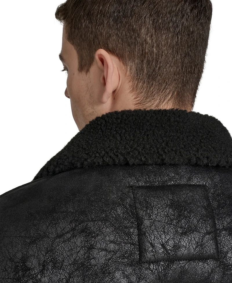 Champion Men's Faux Shearling Varsity Jacket
