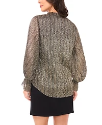 Vince Camuto Women's V-Neck Long Sleeve Top