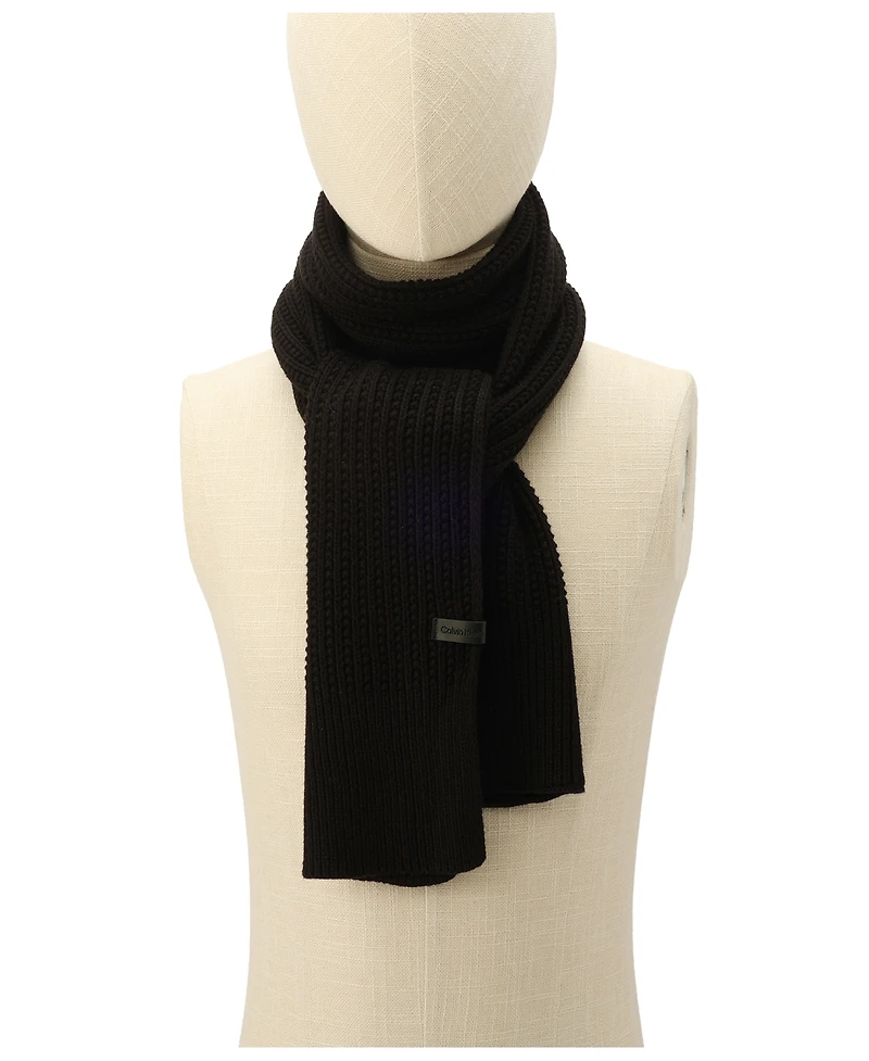 Calvin Klein Men's Links Ribbed Knit Scarf