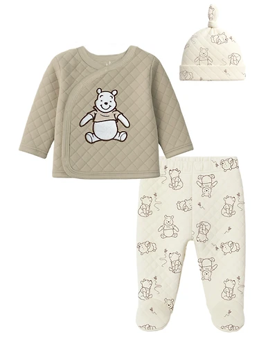 Disney Baby Boys or Girls 3-Piece Pooh Shirt, Hat and Pants Set