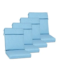 Aoodor Outdoor Dining Chair cushion Set, 37"x20"x2.8" High back with Ties and Zipper