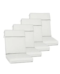 Aoodor Outdoor Dining Chair cushion Set, 37"x20"x2.8" High back with Ties and Zipper