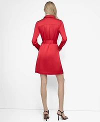 Dkny Women's Long Sleeve Double Breasted Shirtdress