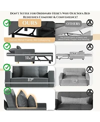 Aecojoy 36" Sleeper Chair, Convertible Chair Bed for Adults, 3-in-1 Pull Out Sofa