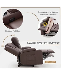 Aecojoy Loveseat Recliner with Cup Holders&Side Pockets