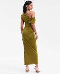 Rachel Roy Women's Asymmetrical Drape Beaded Strap Midi Dress