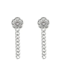 Coach Faux Stone Signature Tea Rose Front Back Earrings