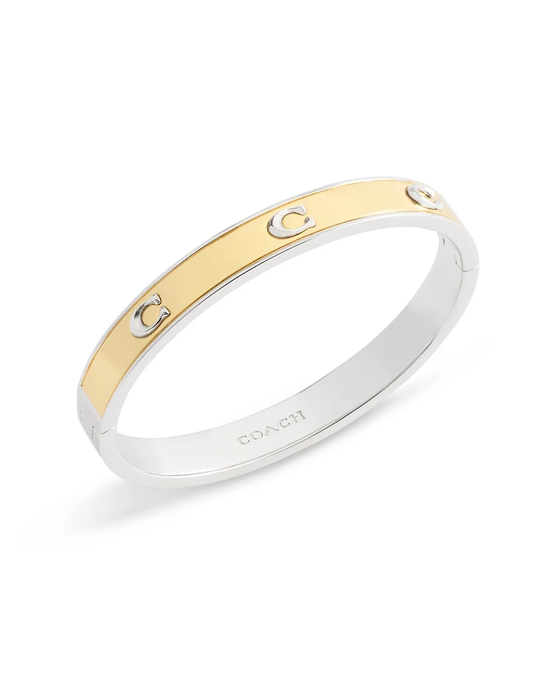 Coach Two-Tone Signature C Bangle Bracelet