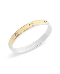 Coach Two-Tone Signature C Bangle Bracelet
