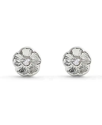 Coach Faux Stone Signature Tea Rose Stud Earrings