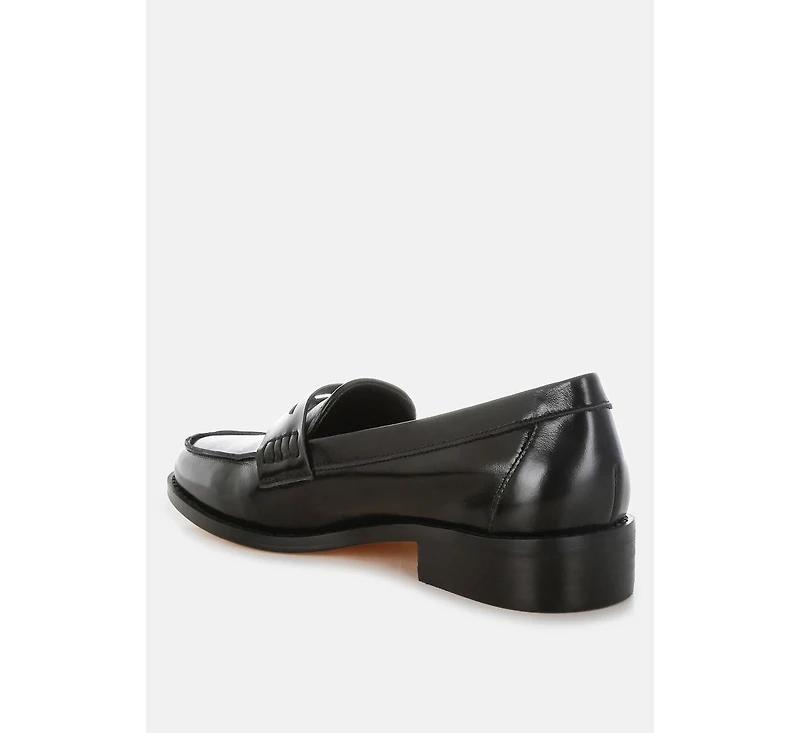 Roxana Real Leather Penny Strap Loafers Women