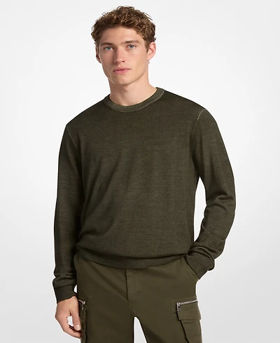 Michael Kors Men's Garment Dye Merino Crewneck Sweater