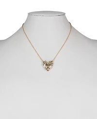 Patricia Nash Multi-Stone Matte Gold-Tone Heart Pendant Necklace
