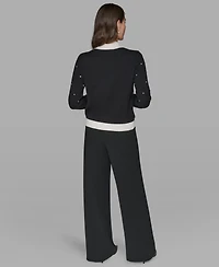 Karl Lagerfeld Paris Women's Mock Neck Long Sleeve Sweater