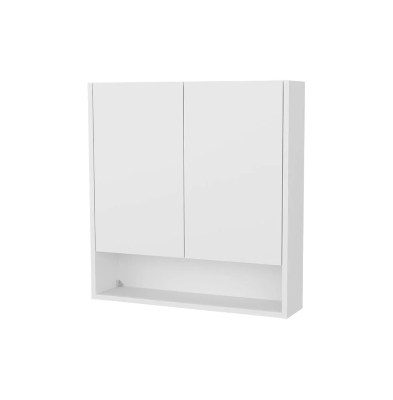 Fm Furniture Gaviota Wall-Mounted Medicine Cabinet, Two Doors, Three Interior Shelves, Modern Bathroom Storage Unit, White