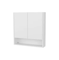 Fm Furniture Gaviota Wall-Mounted Medicine Cabinet, Two Doors, Three Interior Shelves, Modern Bathroom Storage Unit, White