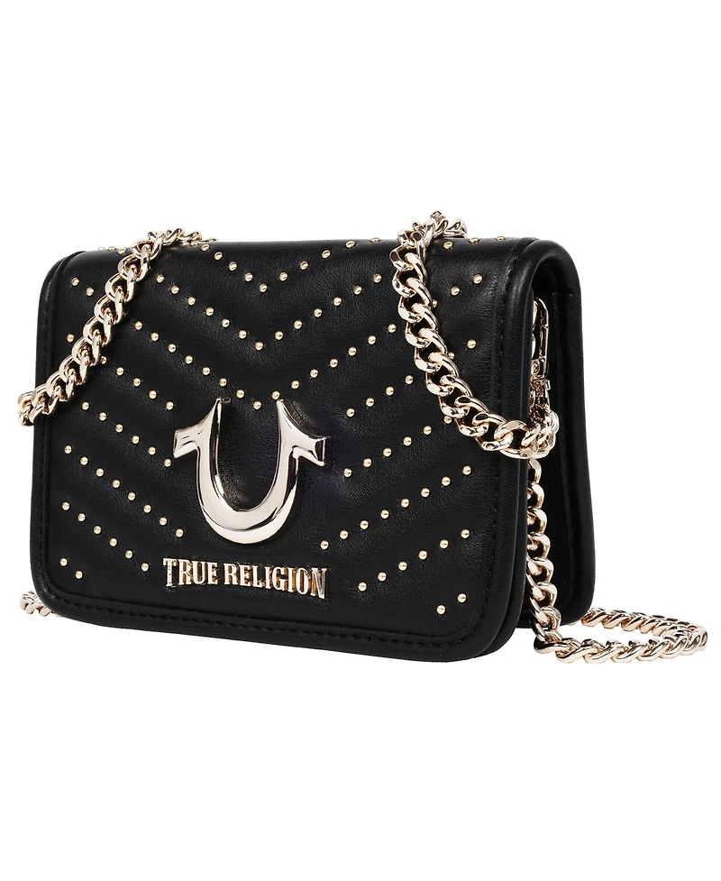 True Religion Horseshoe Multi Stud Flap Crossbody