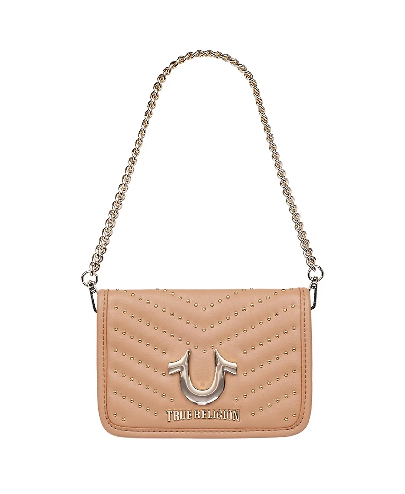 True Religion Horseshoe Multi Stud Flap Crossbody