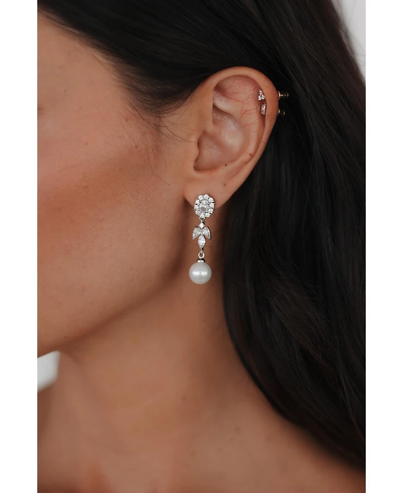 Untamed Petals Palace Pearl and Crystal Drop Earrings