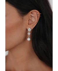 Untamed Petals Palace Pearl and Crystal Drop Earrings