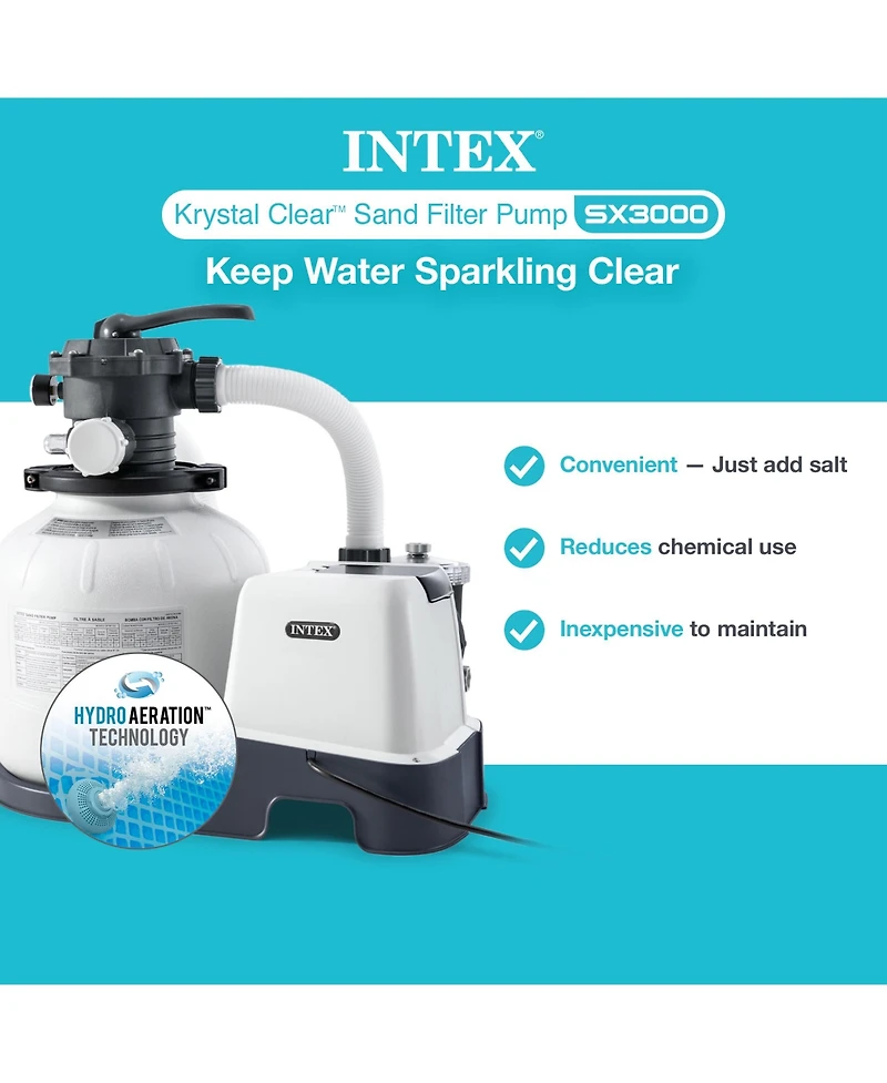 Intex 26651EG 3,000 Gph Above Ground Pool Sand Filter Pump with Automatic Timer
