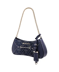 True Religion Studded Denim Chain Shoulder Bag