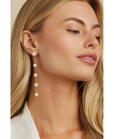 Untamed Petals Harper Pearl Drop Earrings