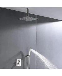Rainsken Shower system combo with hand shower, 16 inch shower head and tub spout, Brushed Nickel