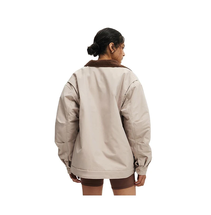 Cotton On Women's Active Contrast Collar Oversized Jacket