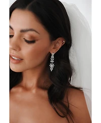 Rosette Crystal Drop Earrings