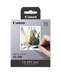Canon 2 Pack Selphy Color Ink/Label Xs-20L Set, 20 Sheets