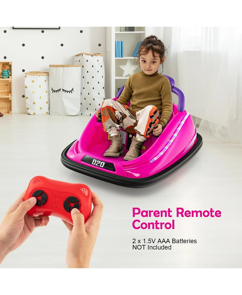 12V Kids Bumper Car Ride On Toy with Remote Control and 360° Spin