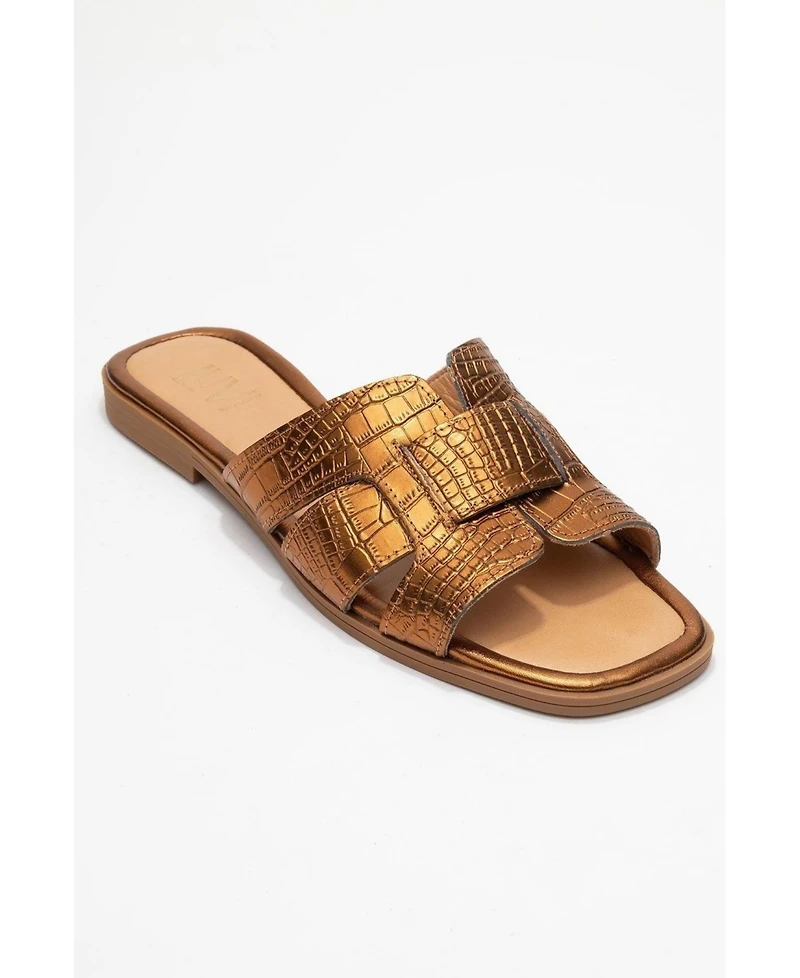 Forever & Always Shoes Notre Leather Slide Sandal (Women)