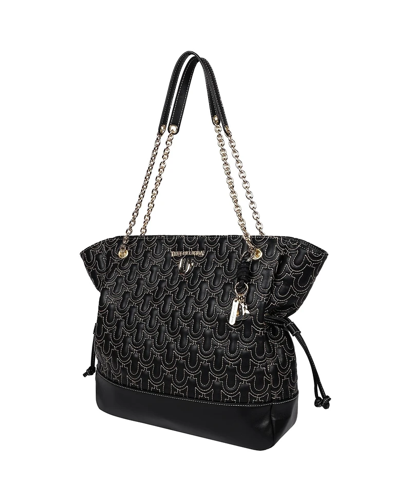 True Religion Cinch Side Soft Logo Tote