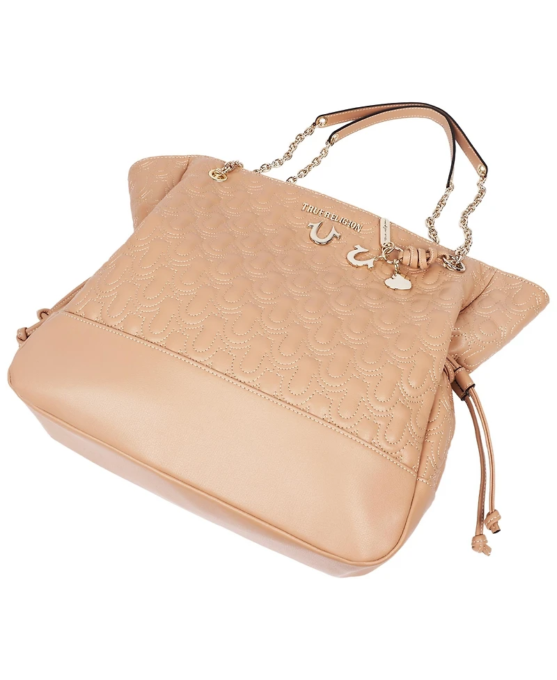 True Religion Cinch Side Soft Logo Tote