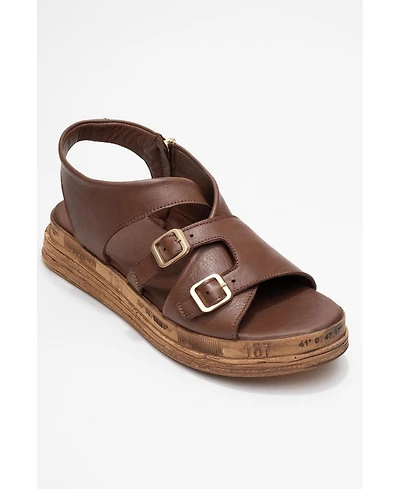 Forever & Always Shoes Levine Leather Buckled Side-Zip Sandal (Women)