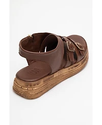 Forever & Always Shoes Levine Leather Buckled Side-Zip Sandal (Women)