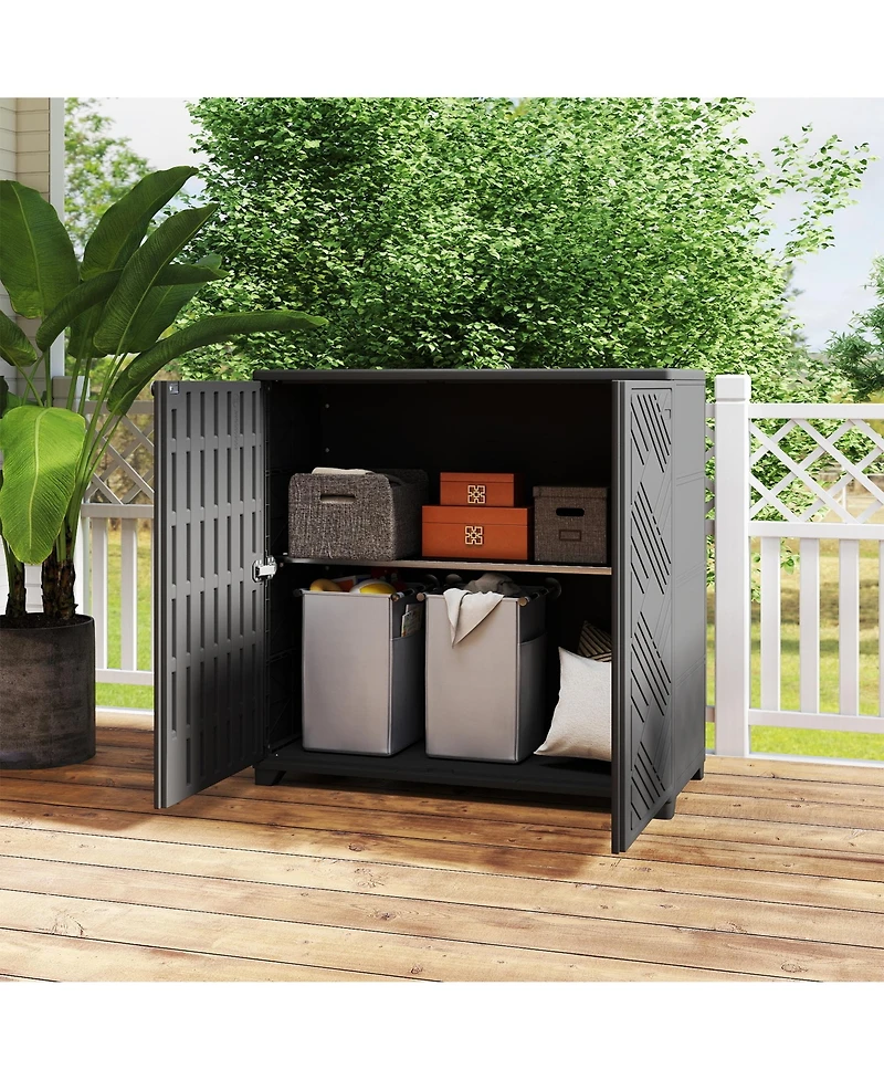 Decksplore Diamond-Shaped Outdoor Storage Cabinet