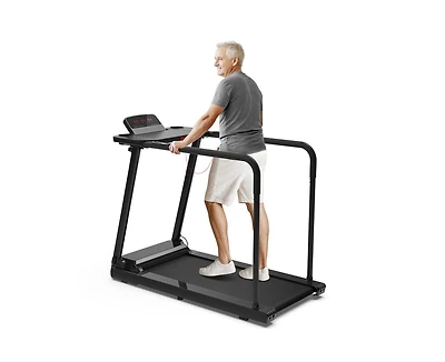 Redliro Walking Treadmill for Seniors with Long Handrails 300 lbs Capacity Recovery Fitness Exercise Machine Heart Rate Sensor for Home