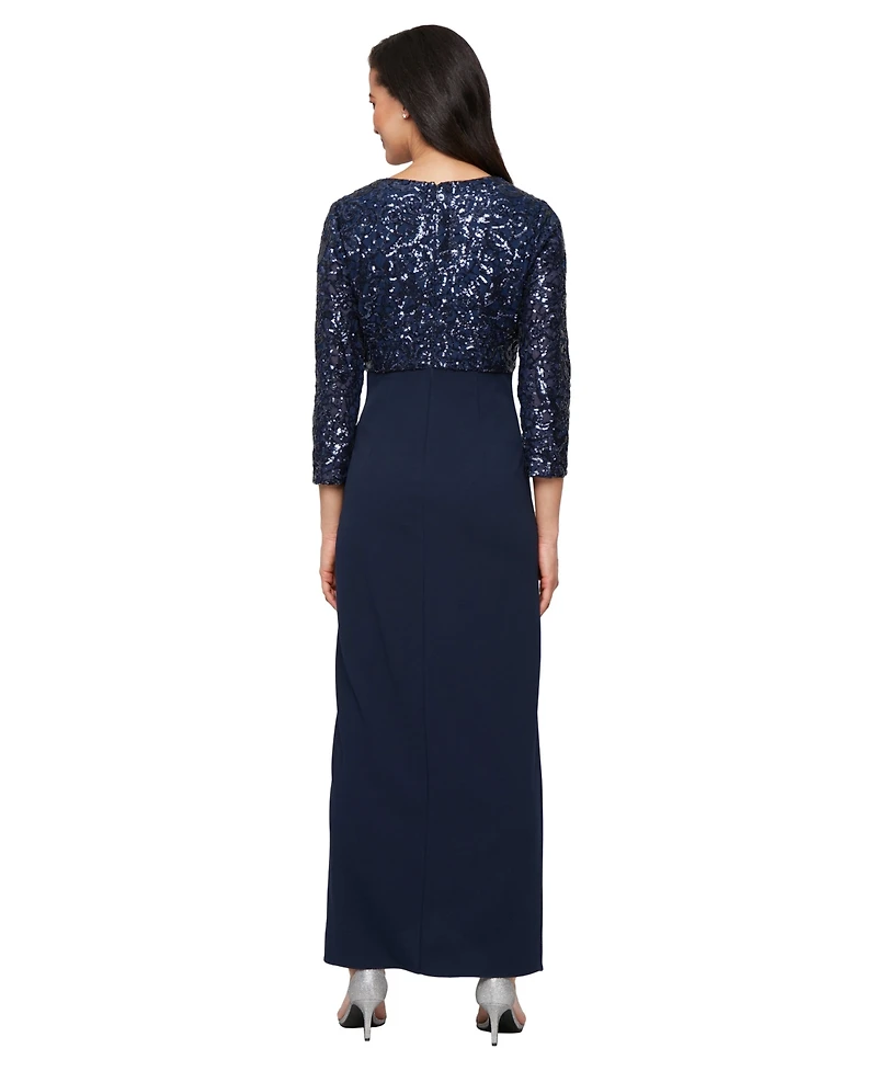 Sl Fashions Women's V-Neck Empire Waist Dress