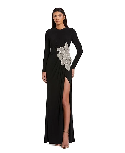 Mac Duggal Women's Jersey Gown With Embellished Flower