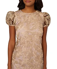 Adrianna Papell Women's Crewneck Floral Short Shift Dress