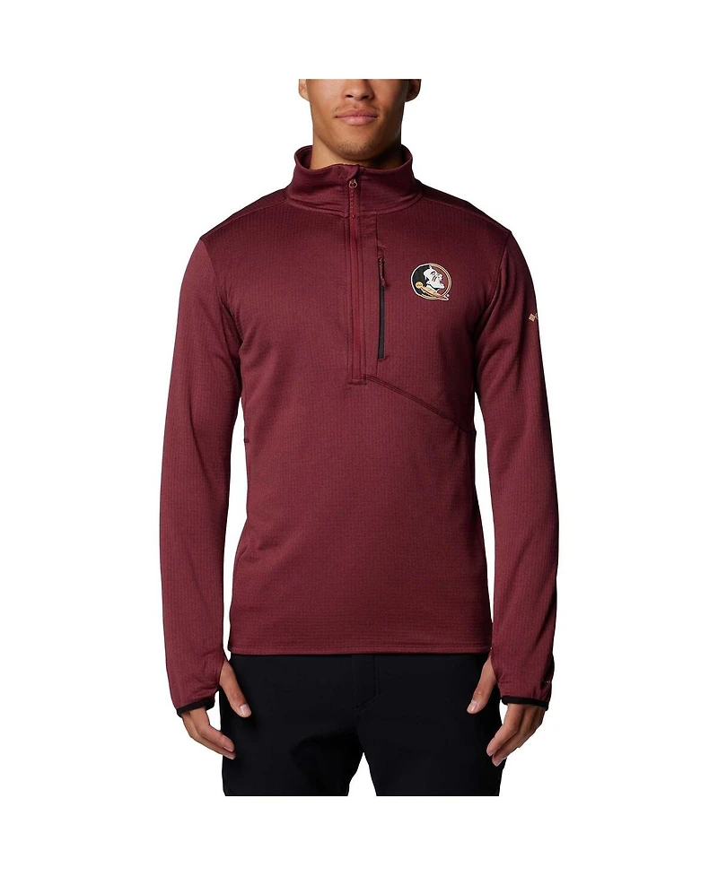 Columbia Men's Garnet Florida State Seminoles Park View Grid Fleece Omni-Wick Half-Zip Jacket